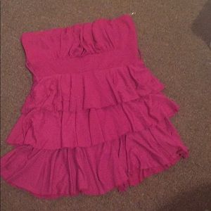 Purple/pink strapless top